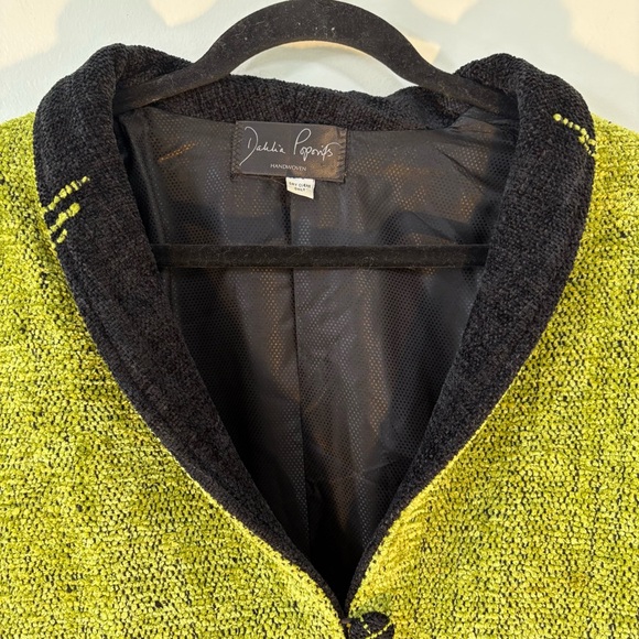 Dahlia Popovits Green Professional Artsy Tailored Blazer Jacket Women Size XL - Picture 2 of 16
